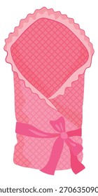 Una manta rosa con un lazo