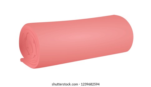 Pink blanket. vector illustration