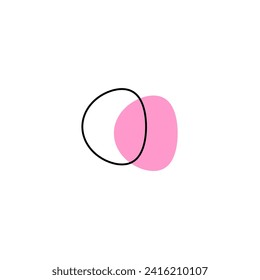 pink blob with outline elements outline