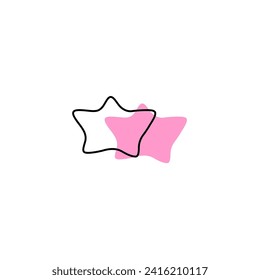 pink blob with outline elements outline