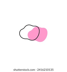 pink blob with outline elements outline