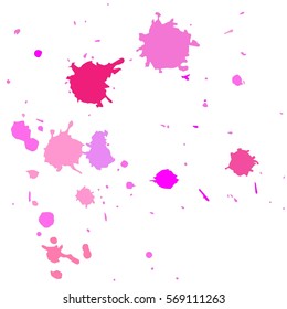 Pink blobs. Drops of pink lipstick. liquid pink blobs realistic colorful blobs isolated on white bright blobs of paint blots paint blurs blotches on white isolated lipstick cosmetic make up blotches