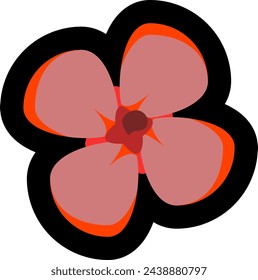 Icono rosa del vector de la flor