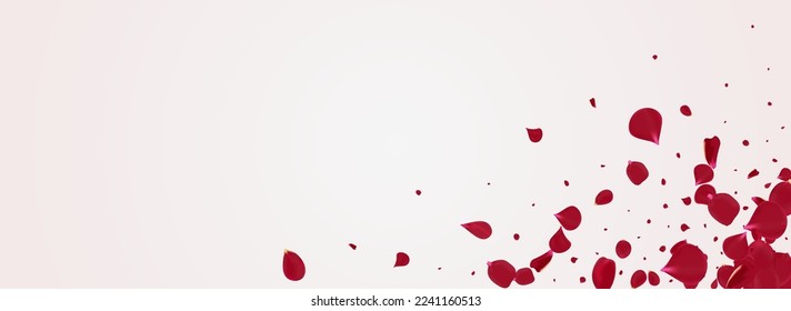 Vector Primavera Blossom Pink Fondo Panorámico Blanco. Afiche de la cereza de otoño. Delicado Fondo de escritorio volador de Sakura. Cartel rojo de la licitación floral.