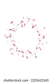 rosafarbener Blossom Frühlingsvektor, weißer Hintergrund. Herbst-Petal-Tapete. Delikates Blumendesign. Schönes Pfirsichjapanisches Poster.