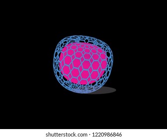 pink and blue 3D sphere 