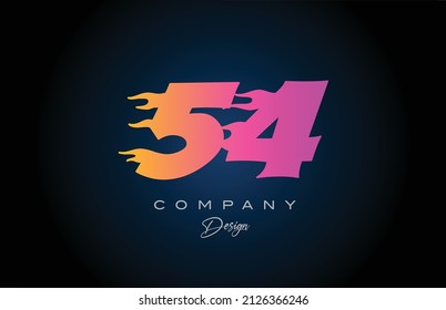 Pink Blue 54 Number Logo Icon Stock Vector (Royalty Free) 2126366246 ...