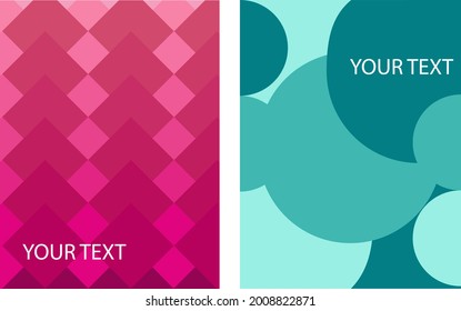 pink and blue abstract background of diamonds and circles