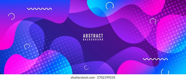 Pink blue abstract background overlap layer on bright space with flowing waves decoration. Modern graphic design element colorful style concept for web banner, art, flyer, card, or brochure cover