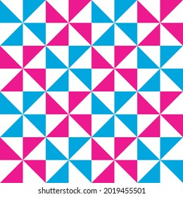 Pink and blue abstract background. Seamless pattern polygon. Colorful cute pattern.