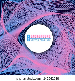 Pink and blue Abstract geometric background with round text block