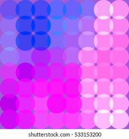 pink blue abstract geometric background with circles in mosaic style, vector illustration