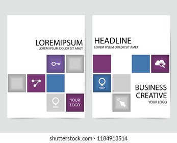 pink Blue abstract square annual report Brochure design template vector. Business Flyers infographic magazine poster.Abstract layout Book Cover presentation portfolio.