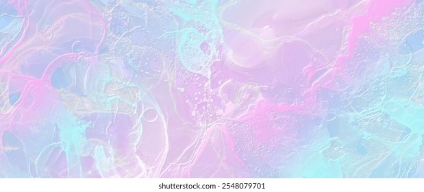 Pink and blue abstract vector background for flyers, cards, poster, cover design. Christmas illustration. Ice. Blurred stained glass window. Merry Christmas! Winter template for design. Neon color bac