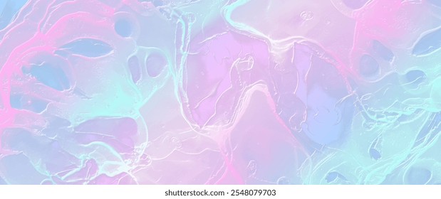 Pink and blue abstract vector background for flyers, cards, poster, cover design. Christmas illustration. Ice. Blurred stained glass window. Merry Christmas! Winter template for design. Neon color bac