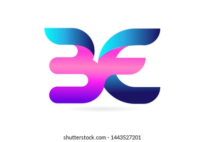 pink blue alphabet letter BE B E combination logo design suitable for a company or business