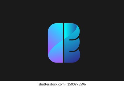 pink blue alphabet letter E for company logo design. Suitable as logotype icon for a brand or business
