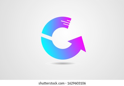pink blue alphabet letter G logo icon design template for corporate business. Suitable for a media or technology company