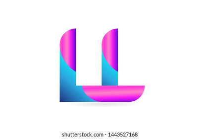 pink blue alphabet letter LL L L combination logo design suitable for a company or business