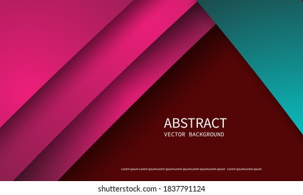 Pink and blue angle arrow overlap vector background on space for text and message artwork design