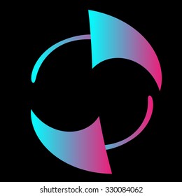 pink and blue arrows icon