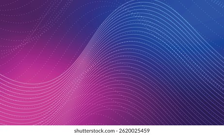 pink and blue background with abstract dynamic wave lines