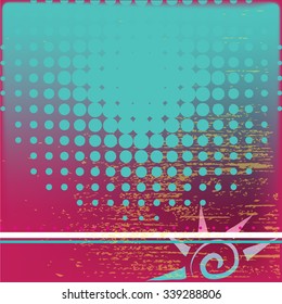 Pink and blue background with circles