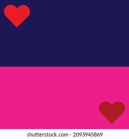 Pink and blue background with hearts for making cards.