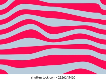 Fondo rosa y azul de líneas y olas. Ilustración vectorial. 