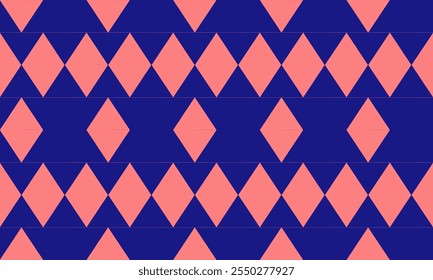 pink and blue background seamless geometric, blue pattern of up and down triangles block repeat arrow in blue replete image design for fabric printing, patter
