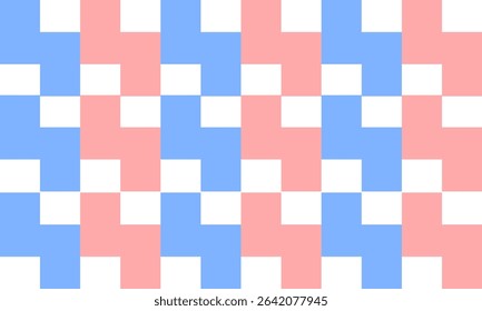 pink and blue background with square rectangular block, vertical zigzag strip pattern repeat seamless style design for fabric printing, traditionally fabric print pattern