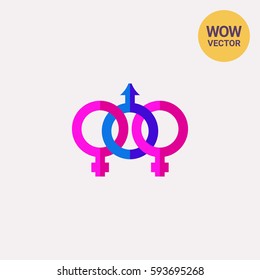 Pink and blue bisexual icon