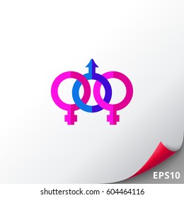 Pink and blue bisexual icon