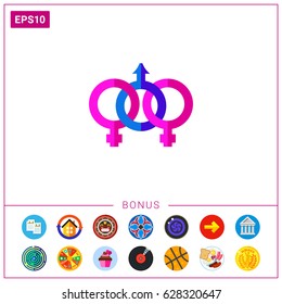 Pink and blue bisexual icon