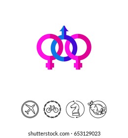 Pink and blue bisexual icon