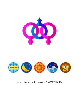 Pink and blue bisexual icon