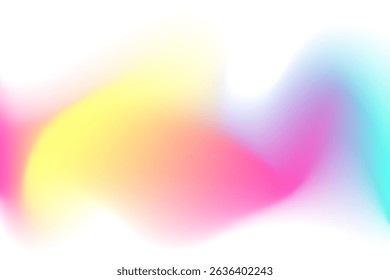 Pink, blue blurry wave form, iridescent smooth gradient neon brush stroke isolated motion element, transparent background. Dream glow abstract watercolor shape.