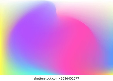 Pink, blue blurry wave form, iridescent smooth gradient neon brush stroke isolated motion element, transparent background. Dream glow abstract watercolor shape.