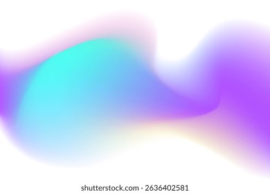Pink, blue blurry wave form, iridescent smooth gradient neon brush stroke isolated motion element, transparent background. Dream glow abstract watercolor shape.