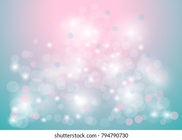 Pink and blue bokeh background. Valentine's day background.