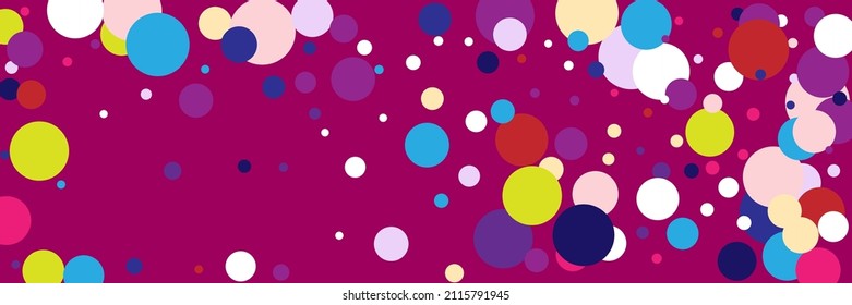 Pink Blue Bright Multicolor White Circles Textile. Vibrant Pastel Indigo Beige Color Pattern. Purple Violet Children Play Green Yellow Illustration. Kids Vivid Rainbow Dark Red Wallpaper.