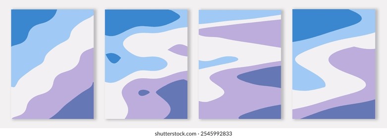 Pink blue card set. Abstract design bundle. Vector illustration for banner, poster.