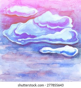 pink blue clouds background