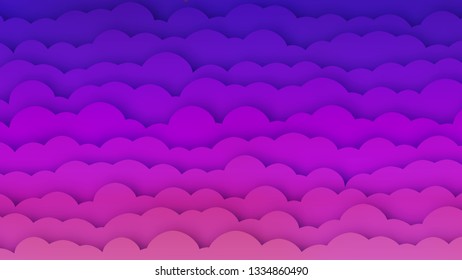 Pink and Blue Clouds BG with Papercut Effect
