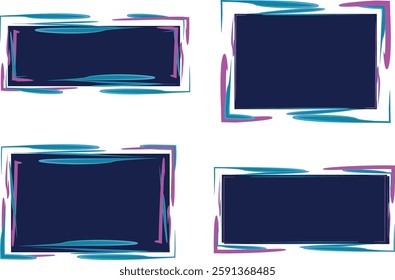 pink blue colorful rectangular abstract frames with background