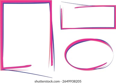 pink blue colors creative broken decorative abstract outline frames