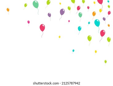 Diseño rosa y azul Baloon Vector fondo blanco. Patrón de bolas redondas inflables. Diseño de vacaciones en color. Marco de balón divertido.