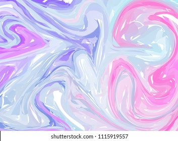 Pink blue digital marbling. Abstract marbled texture. Liquid paint abstraction. Psychedelic color mesh background. Colorful marbling design. Holographic surface design. Agate stone ornament