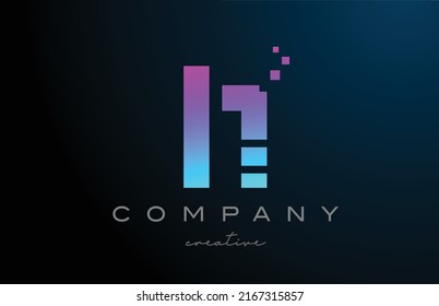 pink blue dots H alphabet letter logo icon design. Template design for company or business idea