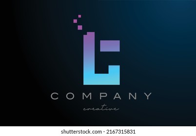 pink blue dots T alphabet letter logo icon design. Template design for company or business idea